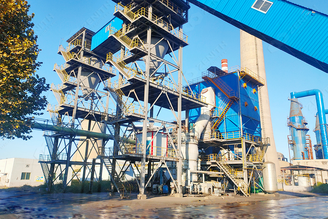 Complete Zenith grinding system layout for lithium slag processing plant