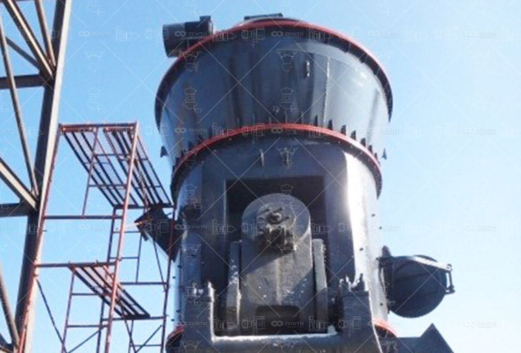 Industrial installation of a Zenith LM Vertical Grinding Mill in a mineral processing plant, showcasing its compact integrated structure.
