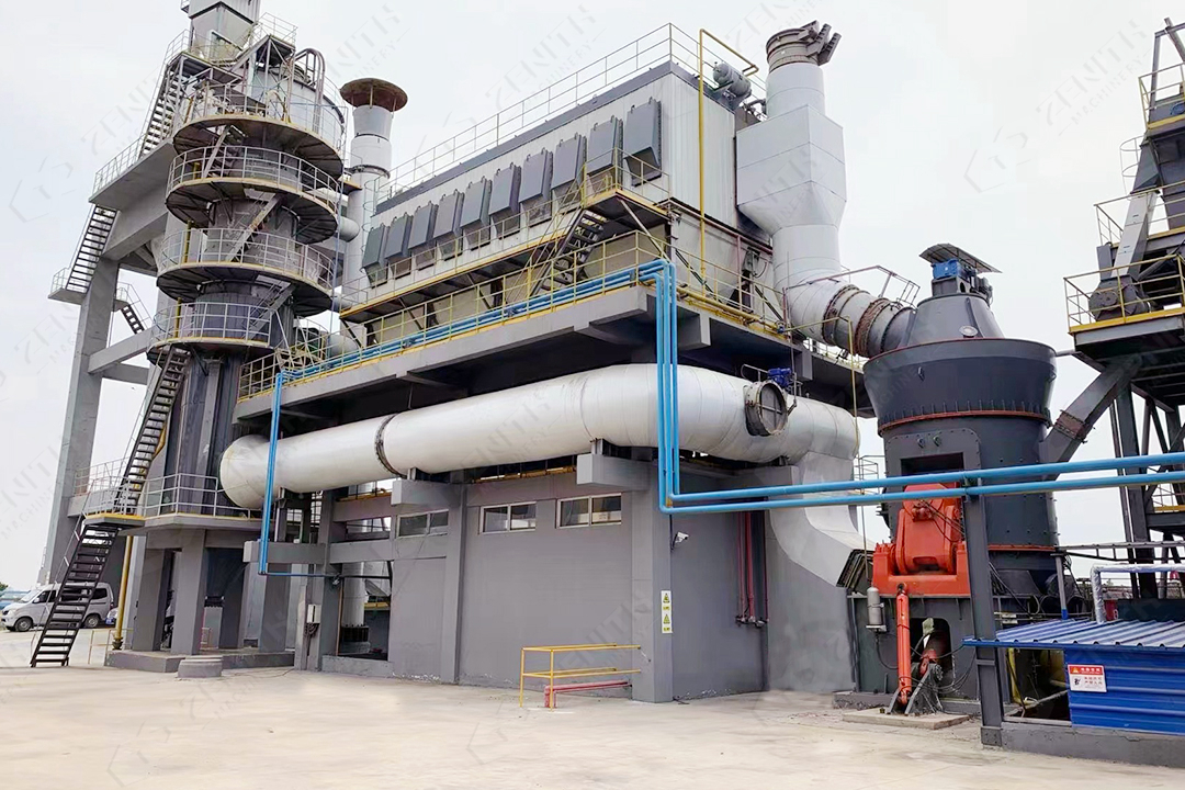 A large industrial LM Vertical Grinding Mill installation at a mineral processing plant, showing its compact integrated structure.