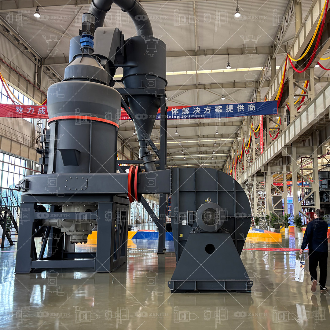 Layout of a modern silica powder grinding plant with multiple mill units and dust collection systems.