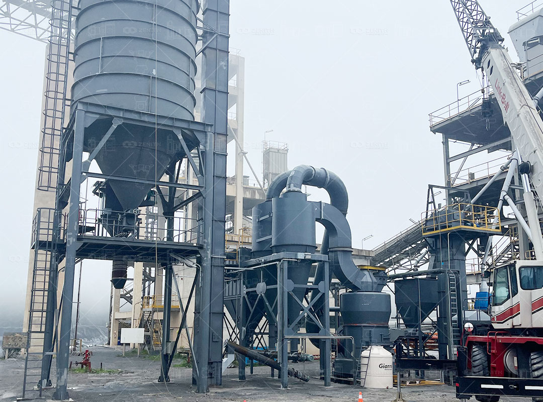 Zenith technician assisting with mill installation at a limestone processing plant in Nepal