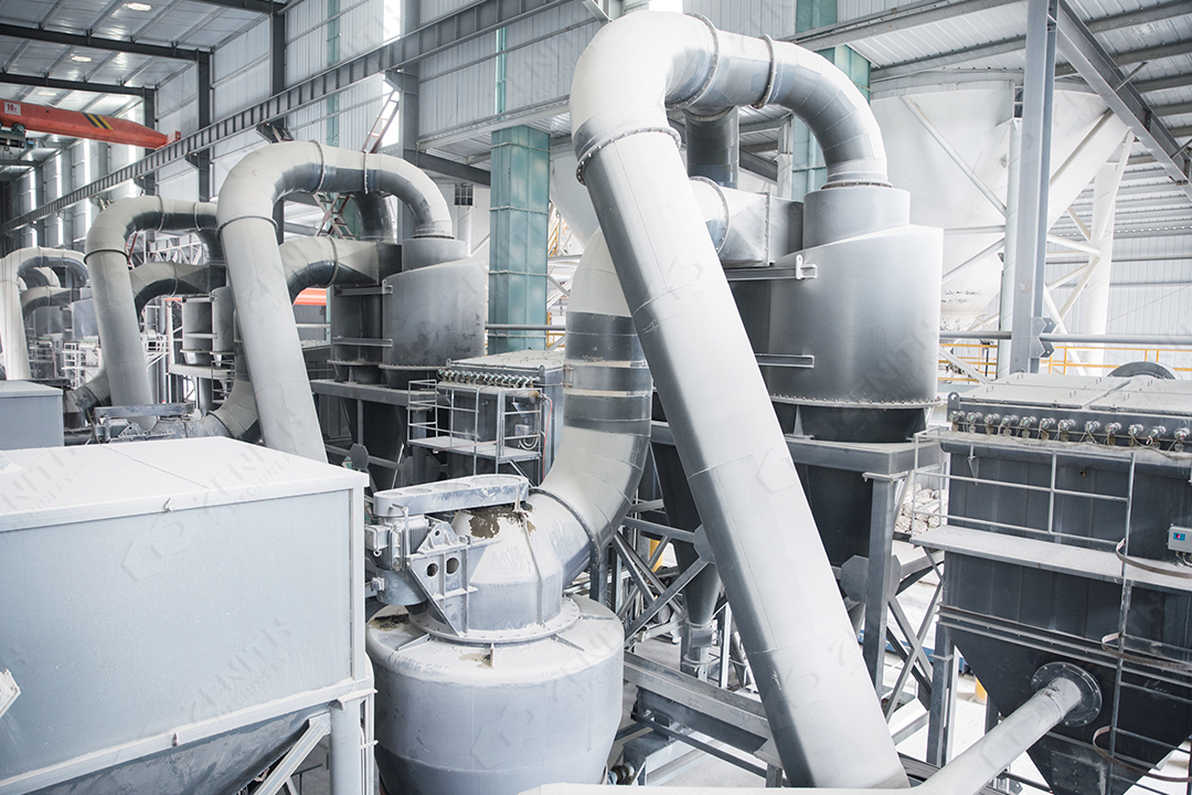 MTW European Trapezium Mill grinding white stone in operation