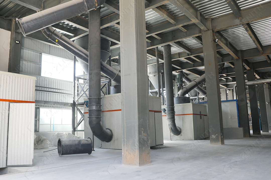 Installation layout of XZM1250 grinding mill showing compact footprint in Thai processing plant